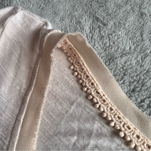 Anthropologie Meadow Rue Capriccio Lace Slub Jersey Tunic Top Ivory Cream Sz M - Picture 4 of 16